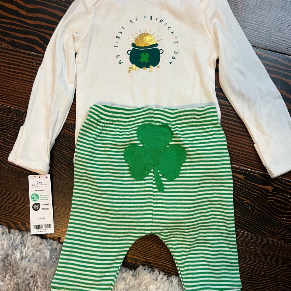 St. Patrick's Day Baby Outfit with Shamrock